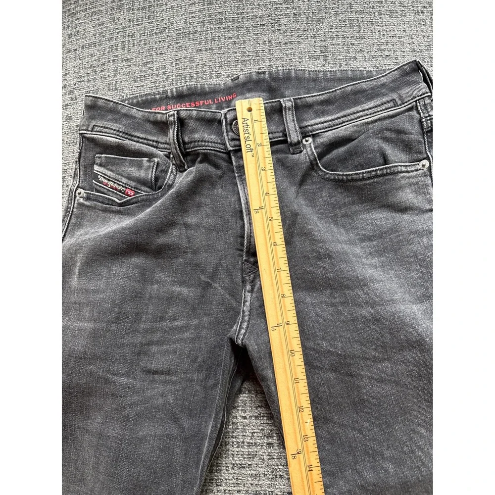 Diesel Library Mens Slim Fit Faded Black Grey Denim Jeans W31 L32 Stretch